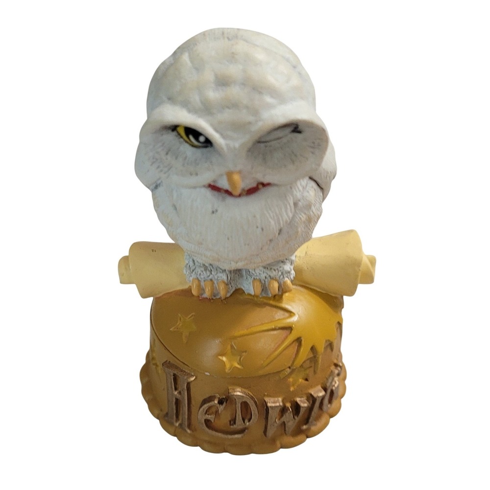 Department 56 Harry Potter Hedwig Owl Trinket Box 2000 Limited White Gold Good